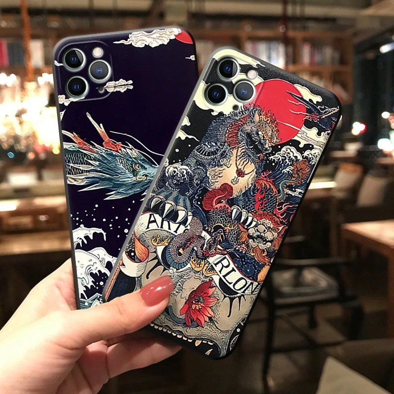 Защитный чехол для камеры iPhone 11 Pro Max 11Pro чехлы с рельефным 3d-изображением дракона
