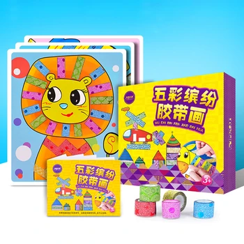 

10pcs/Set Children Color tapes Handmade Toys Kids Creative Tapes Sticker Toy with Cartoon Animals Drawing Craft Kit Gift