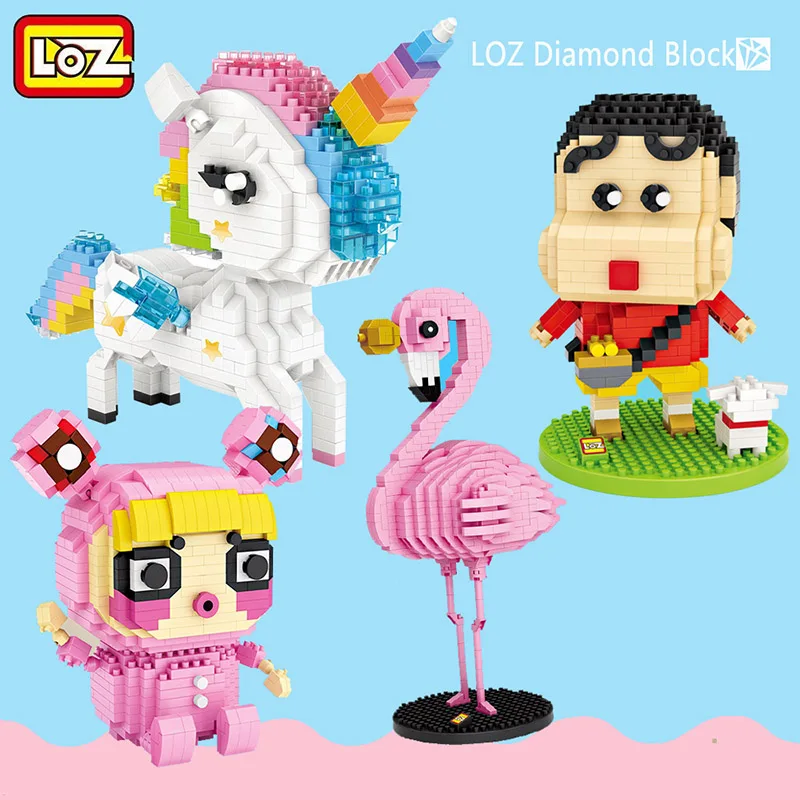 Новый LOZ Qute diamond мини блок Радуга аниме милые строительные блоки игрушки кирпичи
