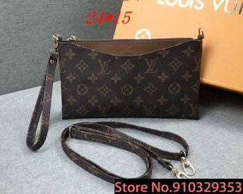 

Luxury Leather Handbags Women Bags Louis Vuitton LV- Designer Brand Women's Shoulder Bags Large Capacity Ladies Hand Bags L404