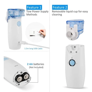 

Compression Atomizer Mist Humidifiers Quiet Ultrasonic Humidifiers Portable Handle Mini Sprayer for Everyone Travel Home Daily U