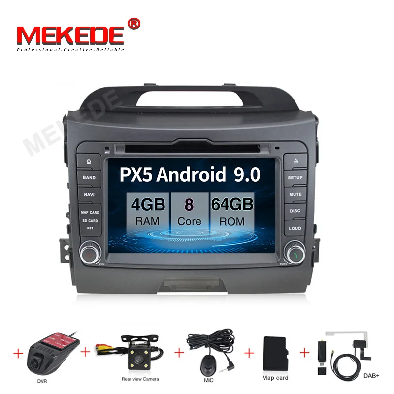 

MEKEDE Car Android 9.0 4+64G car multimedia player car dvd for KIA sportage 2011 2012 2013 2014 2015 headunit gps navigation