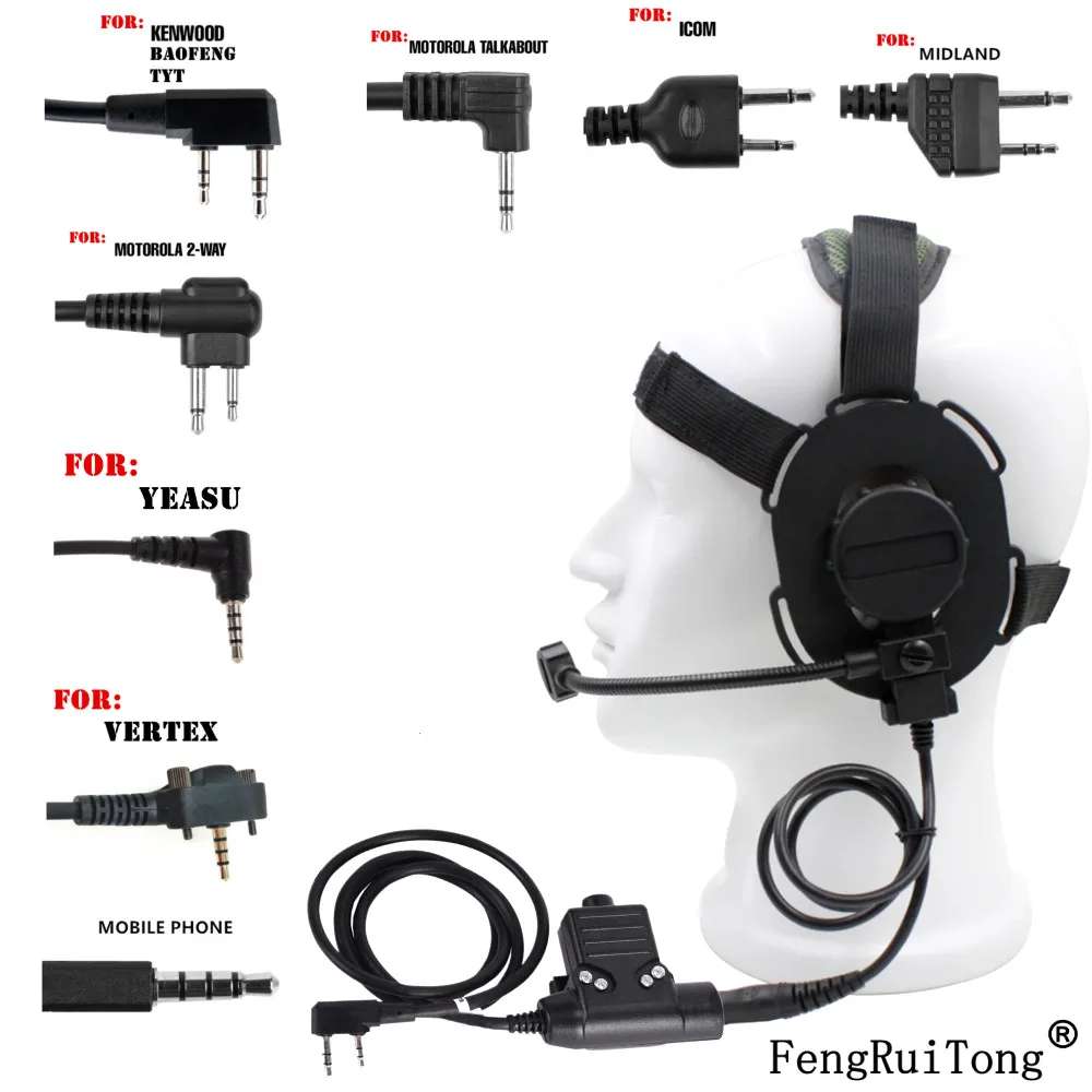Тактическая гарнитура Bowman Elite II HD03 + U94 PTT для baofeng icom midland motorola YEASU VERTEX KENWOOD TYT HYT рация