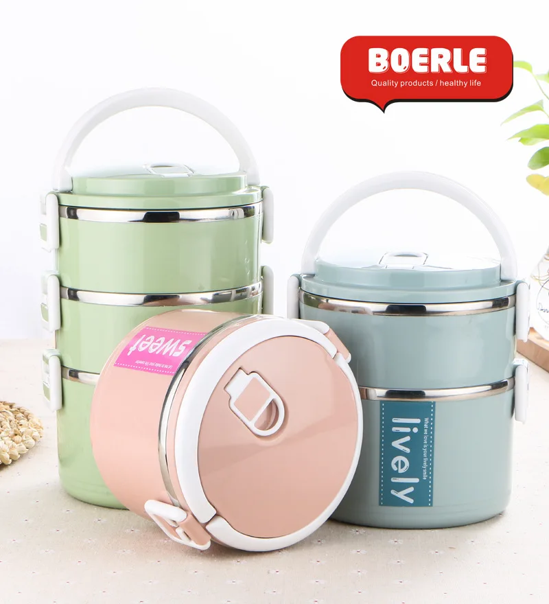 

304 Stainless Steel Insulated Container Students Lunch Box Adult Eat Box European Style Freshness Box Eshang Square Buckle Conta