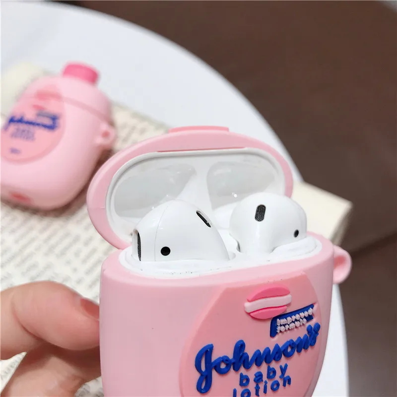 3D чехол для наушников детский лосьон Джонсон мягкий силиконовый Airpods милый подарок для Apple Airpods2 Bluetooth чехол для наушников
