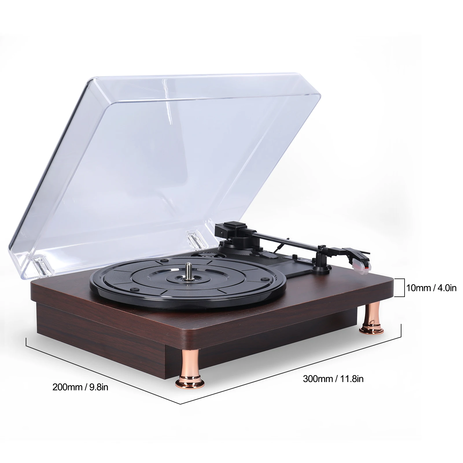 Retro Vinyl Record Player Newest Record Player with Dustproof Cover 33/45/78RPM Classic Nostalgic Style Hot Sale