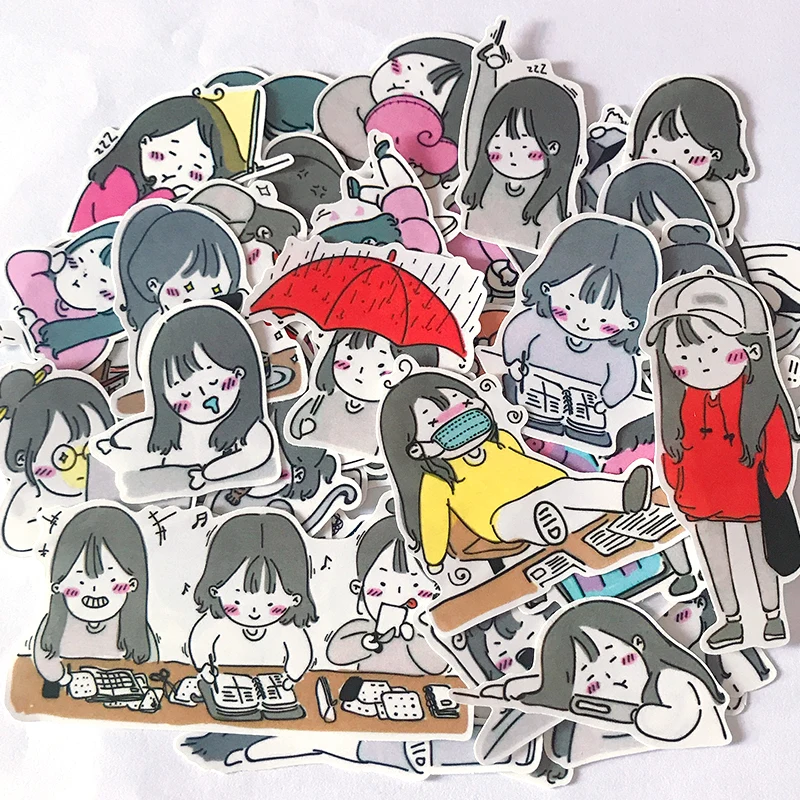 Nikier Japanese Cute Anime Character Sticker Kawaii Girl Daily Life Diy Ablum Diary Scrapbooking Decoration Stationery Stickers Assorted Stickers Aliexpress