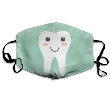

Cute Cartoon Teeth Washable Reusable Mask, Cotton Anti Dust Half Face Mouth Mask For Kids Teens Men Women With Adjustable Ear