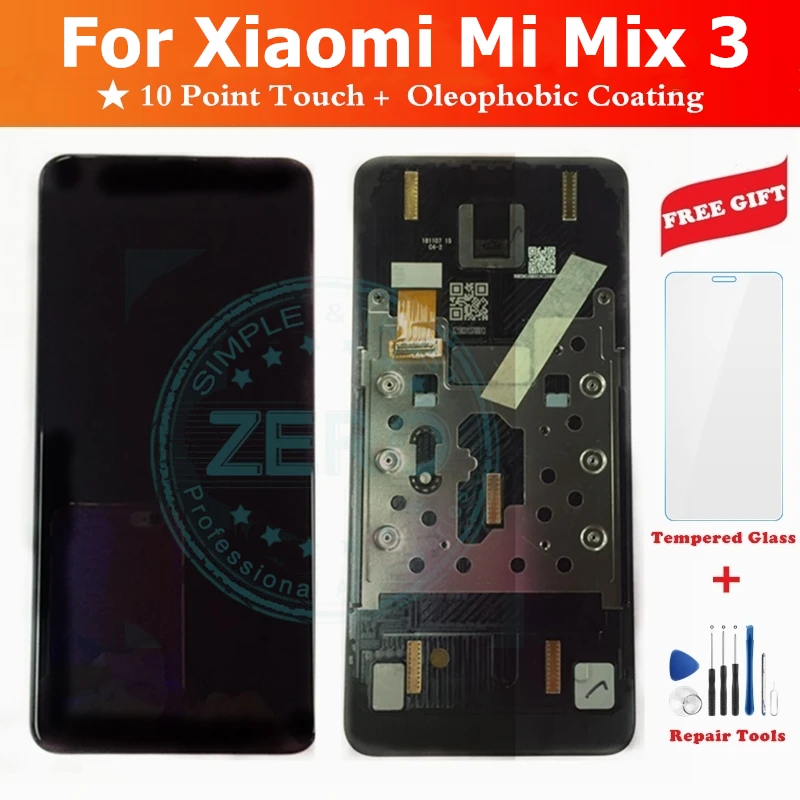 ЖК дисплей и рамка для Xiaomi Mi Mix 3 10 сенсорных панелей AMOLED Mix3 дигитайзер запасные