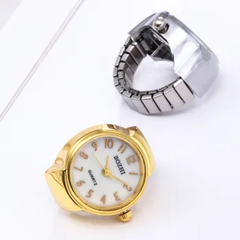 

2020 Girls Creative Ring Watch Minimalist Gold Silver Color Crystal Femme Rings Christmas Gift For Women Jewelry Finger Rings
