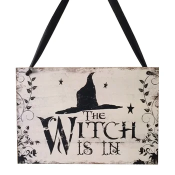 

Halloween Welcome Sign Hanging Tag with Witch Hat Pattern Decoration Props for Door Window Bar Shopping Malls Halloween Decorati
