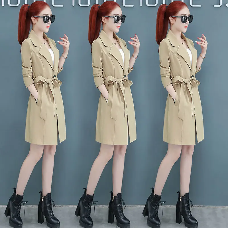 

WOMEN'S Windbreaker Medium Length 2019 New Style Early Autumn Popular Thin Two August Coat Women's Korean-style Versatile Englan