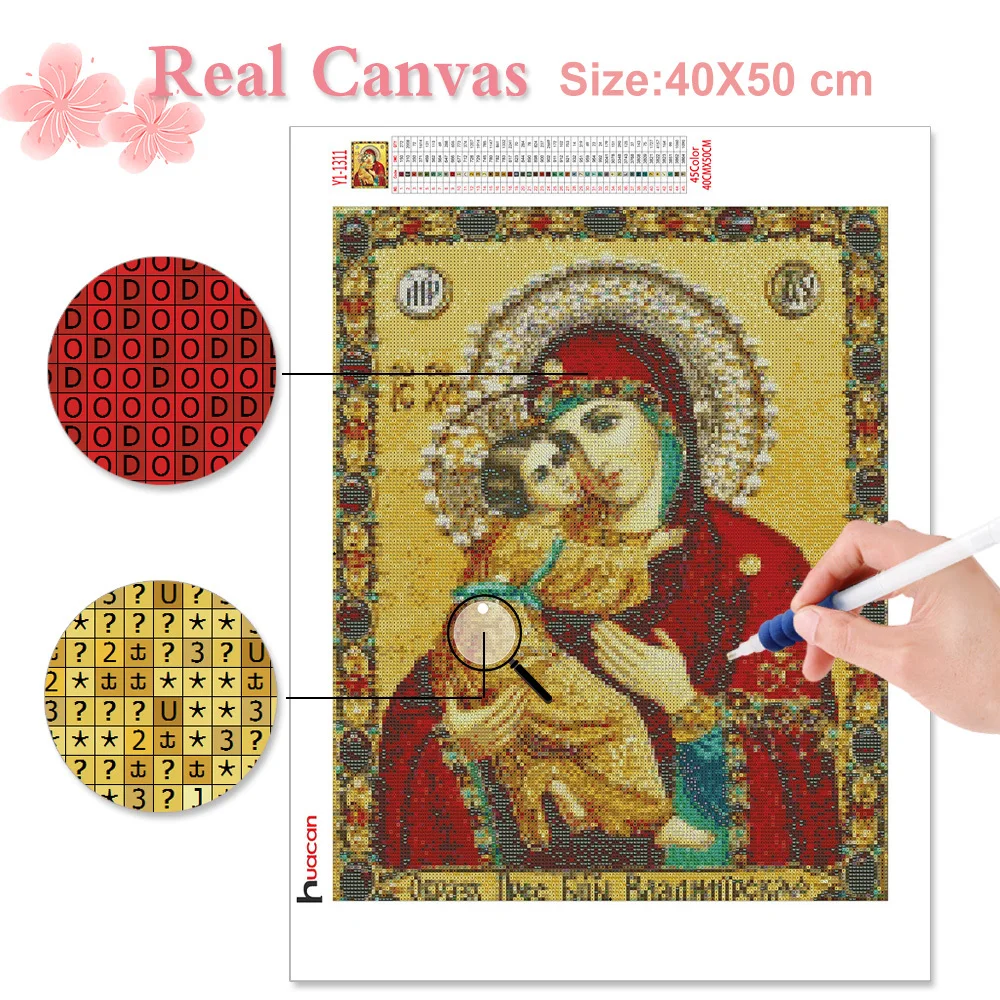 Huacan Full Square Diamond Painting 5D Diamond Embroidery Mosaic Kits Decoration