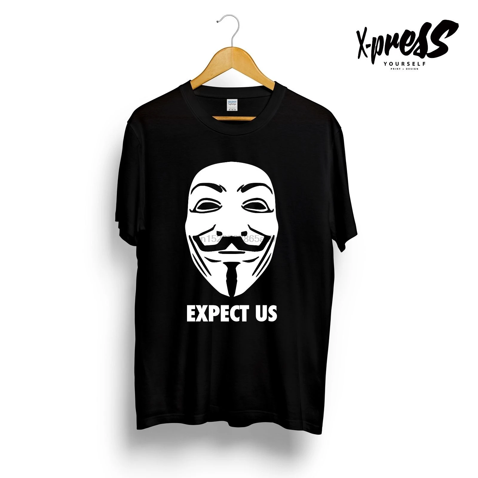 EXPECT US PRINTED MENS T SHIRT ANONYMOUS INTERNET YOUTUBE REBEL GUY FAWKES MASK Gift Print T-shirt Hip Hop Tee Shirt | Мужская одежда