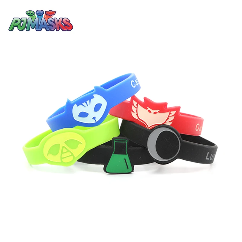 PJ masques enfants Silicone mouvement Bracelet Cosplay jouets super-héros Catboy Owlette Gekko Romeo nuit Ninja Figure jouet enfants cadeau (lot de 5)