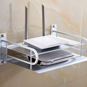 

Thick Aluminum Alloy Wall Mount Bracket TV Box Bracket WiFi Router Set-Top Box Bracket