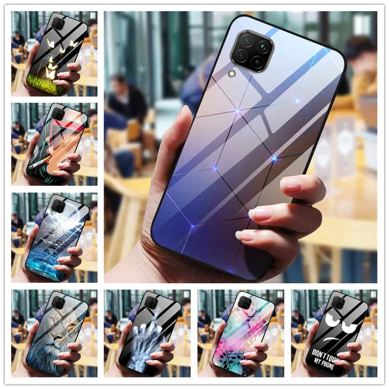 Glass Back Cover For Samsung M12 A22 M32 Case Tempered Glass Case For