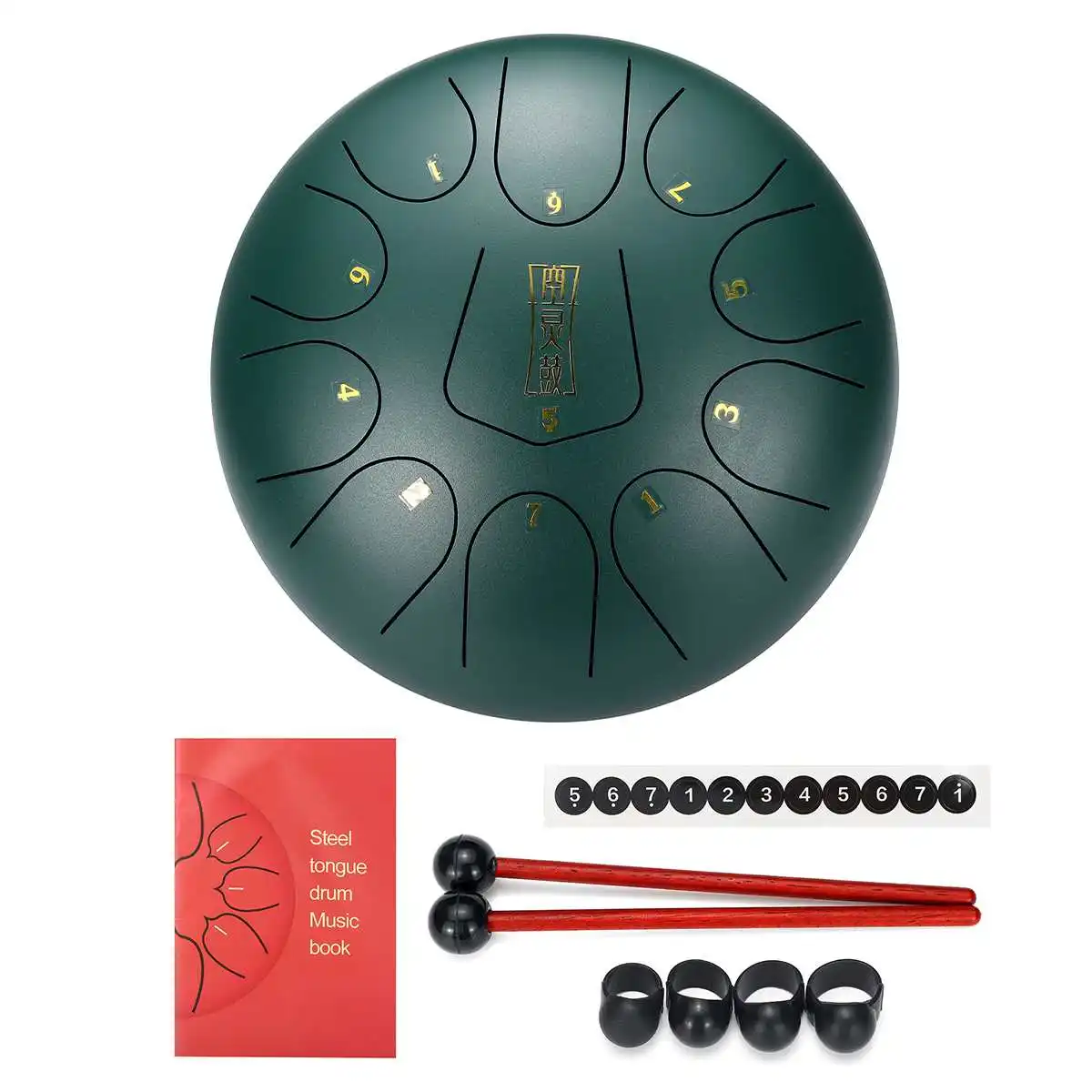 10 дюймов 11 Примечания D Основной стальной язык барабан Handpan ручная танкбарабан с голени с пальчиковыми котами Йога, медитация Zazen расслабить