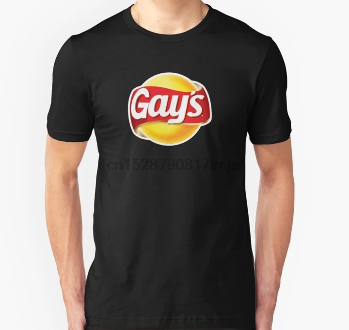 Мужские футболки гей-Клай чипсы Перекус пародия еда гей-Прайд wo мужские | Мужская