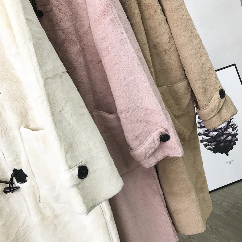 

2019 Coat Korean-style Fashion Solid Color Long Sleeve Single Breasted Medium-length Winter Fold-down Collar Convention Casual 1