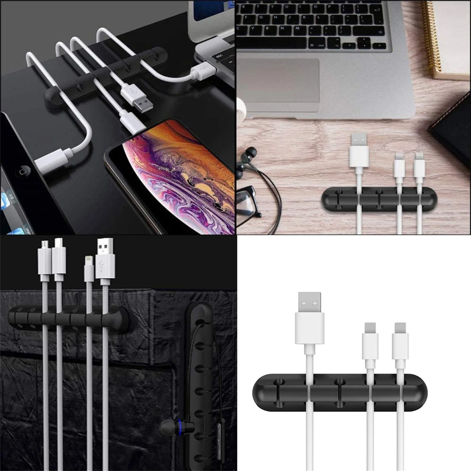 Ofertas Especiales Organizador de cables de alambre, Clip organizador de Clips de caída, fijador de línea, enrollador, organizador de cables, organizador de cables, autoadhesivo # p45 1gNWbXzXqV9