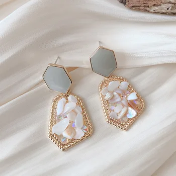 

2020 New Dominated geometry Irregular Resin design Drop earrings Korean joker Vintage style Women earrings Jewelry