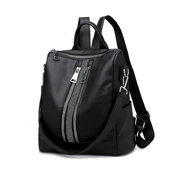 

New Multifunction Backpack Women Leather Backpack Large Cool Schoolbags for Girls Fashion Female Bagpack Sac A Dos 2019 mochila
