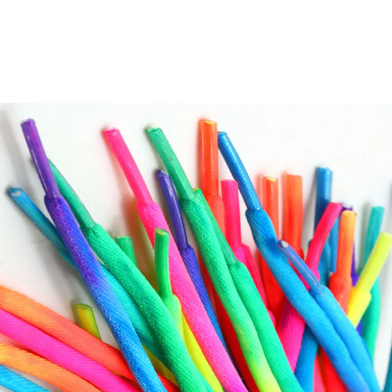 Dyed Rainbow Shoelaces 5mm Nylon Shoe Laces Waxed Round Cord Shoe Lace ...
