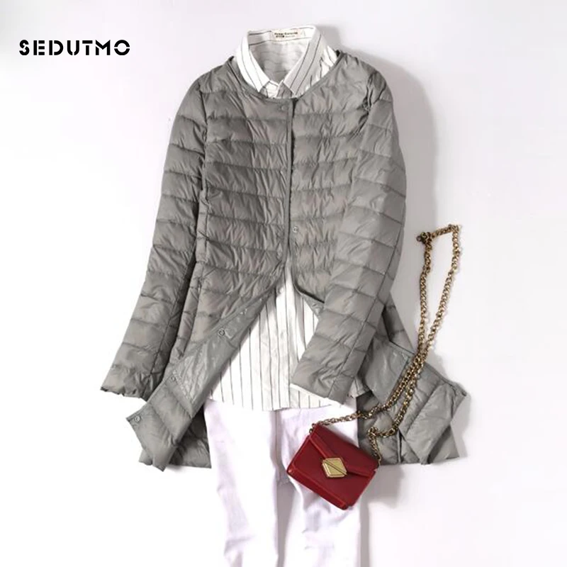SEDUTMO Winter Women Duck Down Jackets Ultra Light Thin Coat Casual Long Puffer Jacket Slim Black Spring Parkas | Женская одежда