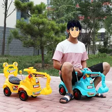 Micro for Children Harness Storage Music Sliding Excavator Baby Walker Engineering Vehicle Scooter Boy Toy Car