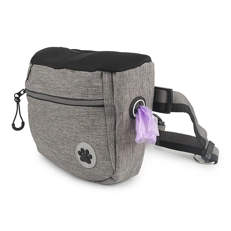 Pet Waist Bag Dog Treat Bag Large Capacity Poop Dispenser Pet Training Pouch Waterproof Reflective Waist Pocket Dog Treat Bag