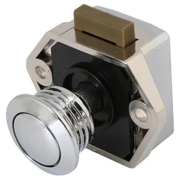 

10Pcs for Camper Car Push Lock 20Mm Rv Caravan Boat Motor Home Cabinet Drawer Latch Button Locks for Furniture Hardware Chrome