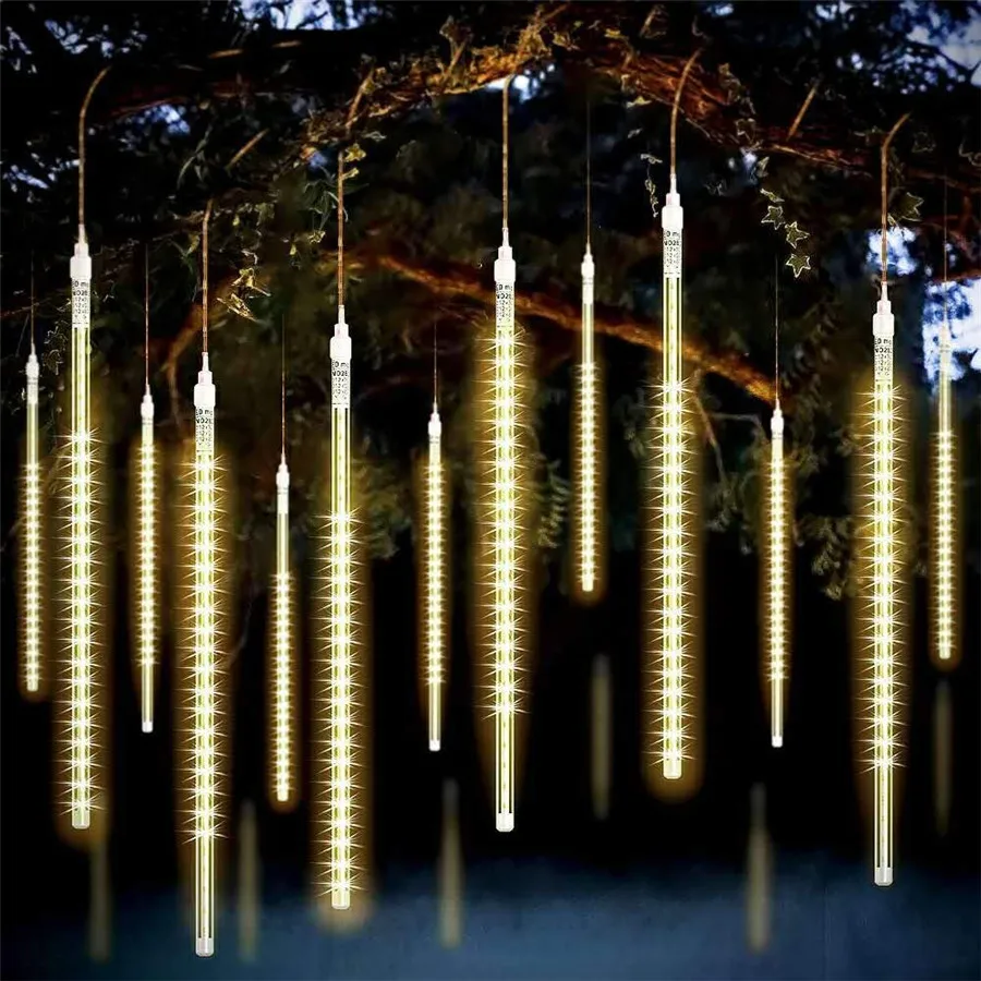 30Cm 50Cm Meteor Shower Rain Light Waterproof Falling Rain Christmas Light Home Garden Wall Roof Tree Decoration String Garland
