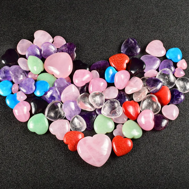 

1 Pc Love Heart Shape Crystal Jewelry Natural Carved Ornament Stones for DIY Jewelry Accessories