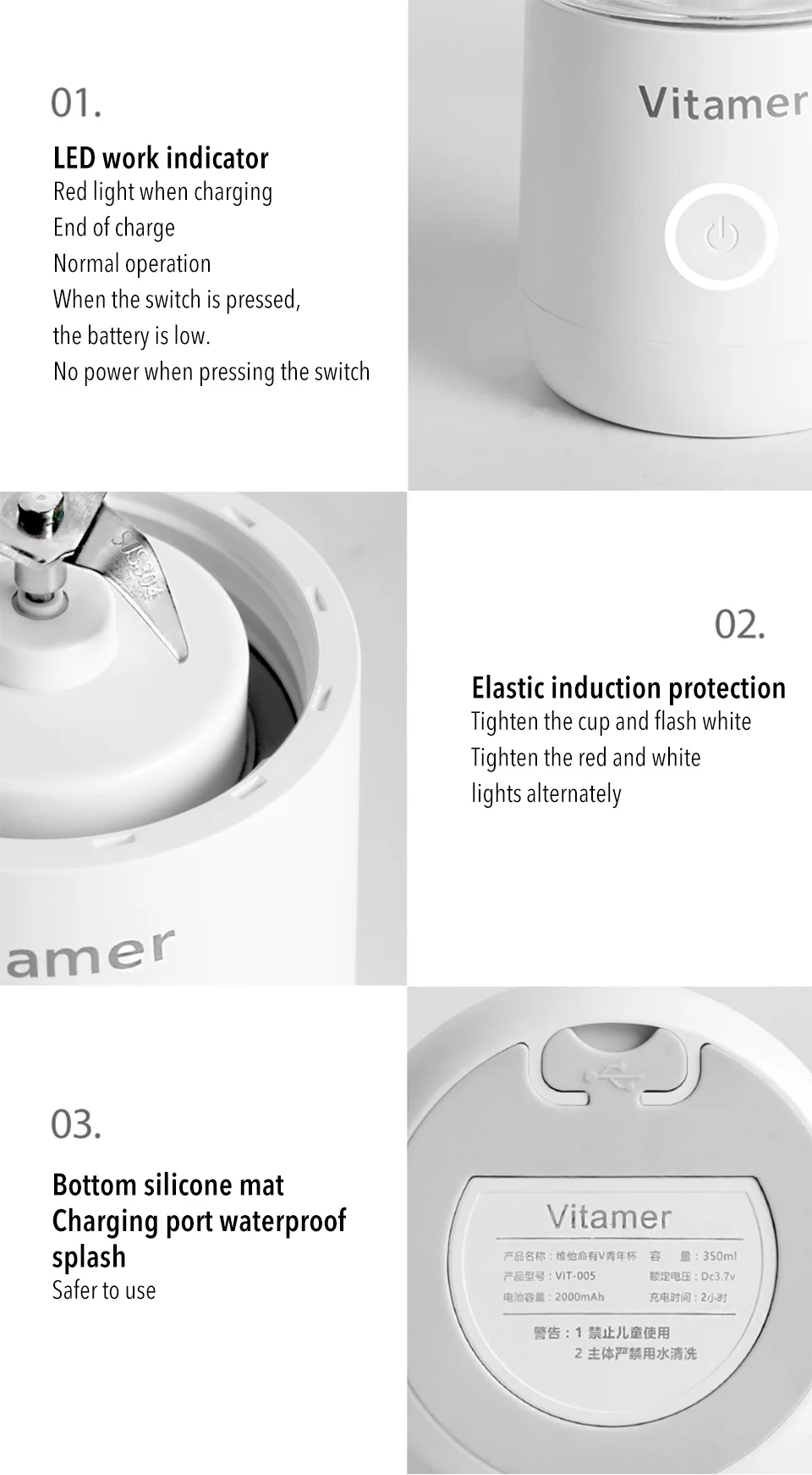 New Xiaomi Youpin Vitamins include V Youth Portable Juice Cup USB Electric Vitamer Dreamer Juice Cup Juice Cup