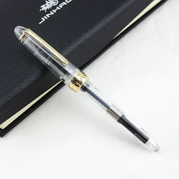 

JINHAO 992 Transparent Gold clip Fountain Pen 0.5mm Nib Ink luxuri pen Chancery School Calligraphy Pens