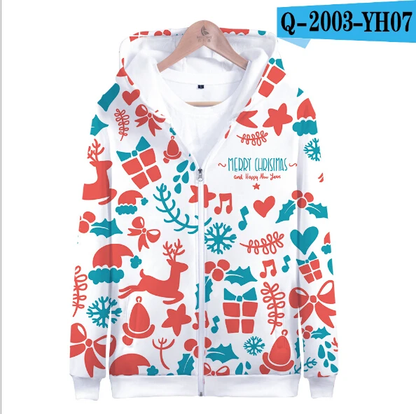color at picture Рождественские толстовки с объемным рисунком толстовки с капюшоном для детей и взрослых осенне-зимняя теплая Модная забавная 3D куртка с длинными рукавами для мужчин и женщин - Цвет: color at picture