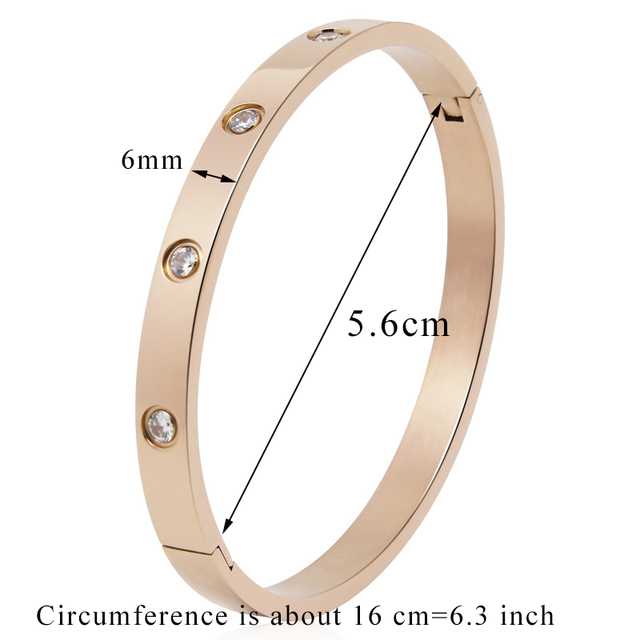 Lovers Bracelets Woman Bracelets Stainless Steel Bangles and Bangles Cubic Zirconia Golden Woman Jewelry Gifts
