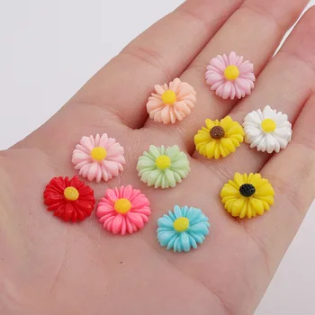 

Daisy Chrysanthemum SunFlower Cabochon Charm Resin Pendant For DIY Accessories wholesale 100pcs