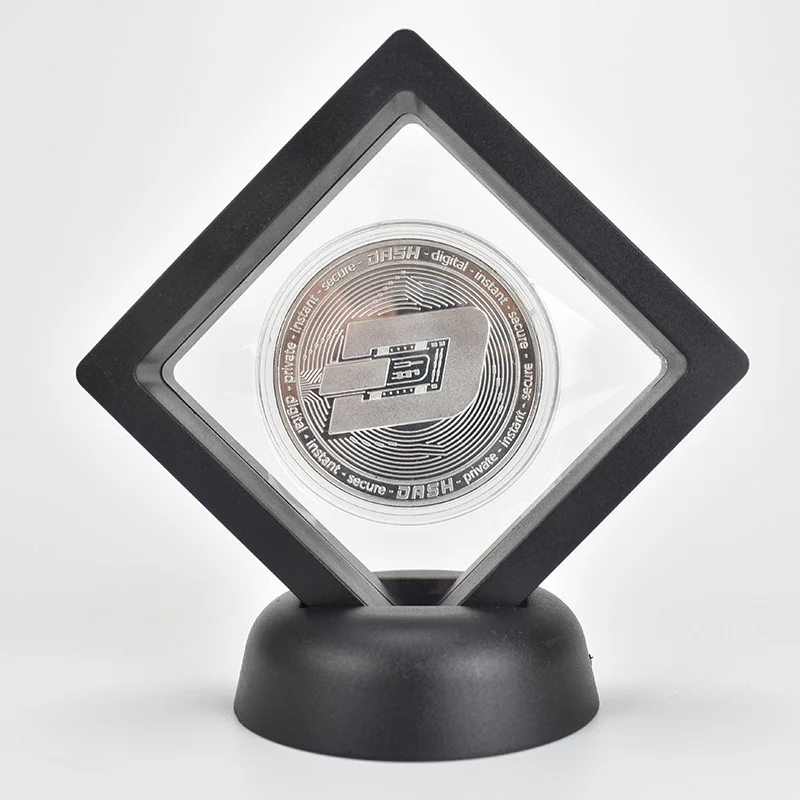 Позолоченный Биткоин Бит монета с пластиковый чехол пульсация Litecoin эфириум Металл физическая криптовалюта монета для сбора - Цвет: silver dash black