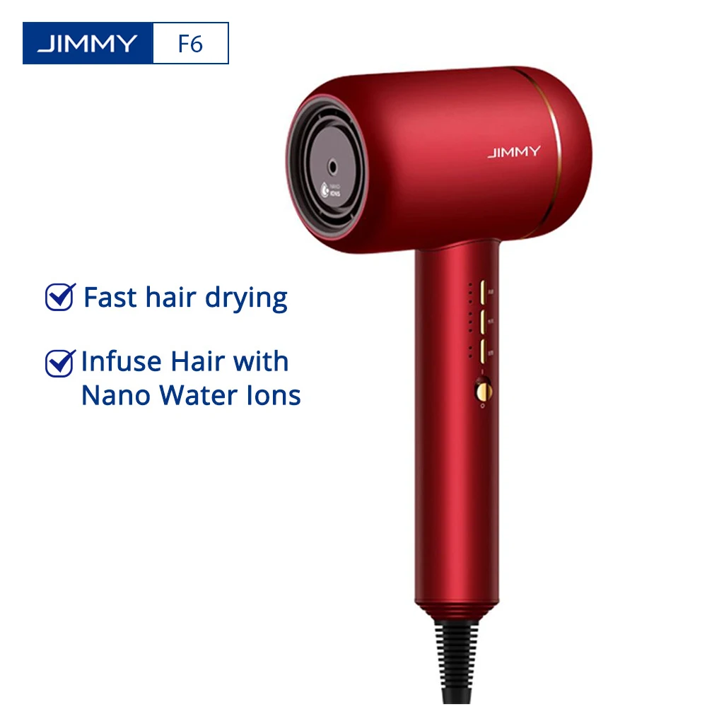 JIMMY secador de pelo eléctrico portátil F6, de iones negativos, 1800W,  reductor de ruido PID, Control de calor|Secadores de pelo| - AliExpress