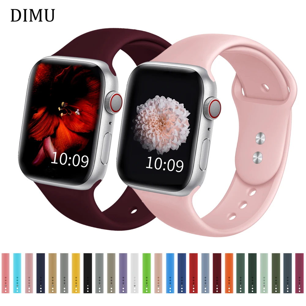 DIMU мягкий силиконовый спортивный ремешок для Apple Watch Series 5/4/3/2/1 38 мм 42 мм резиновый ремешок для iwatch Band Series 4 40 мм 44 мм|Ремешки для часов| | АлиЭкспресс