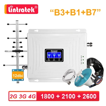 

Mobile Signal Amplifier GSM 1800 2100 2600 Tri Band 2g 3g 4g B7 2600mhz LTE WCDMA Cellular Booster Repeater Antenna Full Kit S7