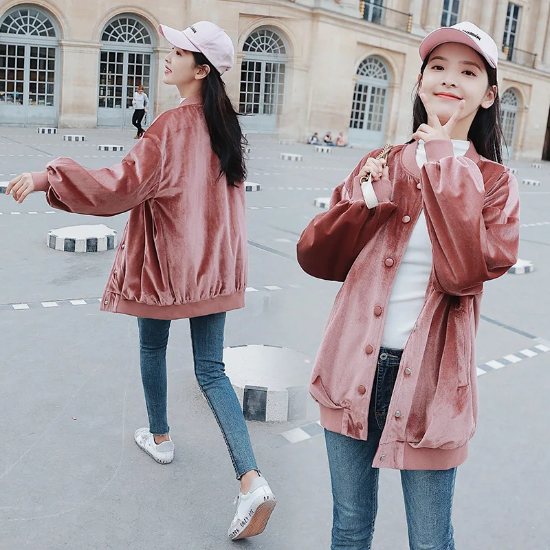

Hong Kong Style INS Baseball Uniform Student 2018 Spring And Autumn Loose-Fit Harajuku BF Flight Jacket Korean-style Ulzzang Coa