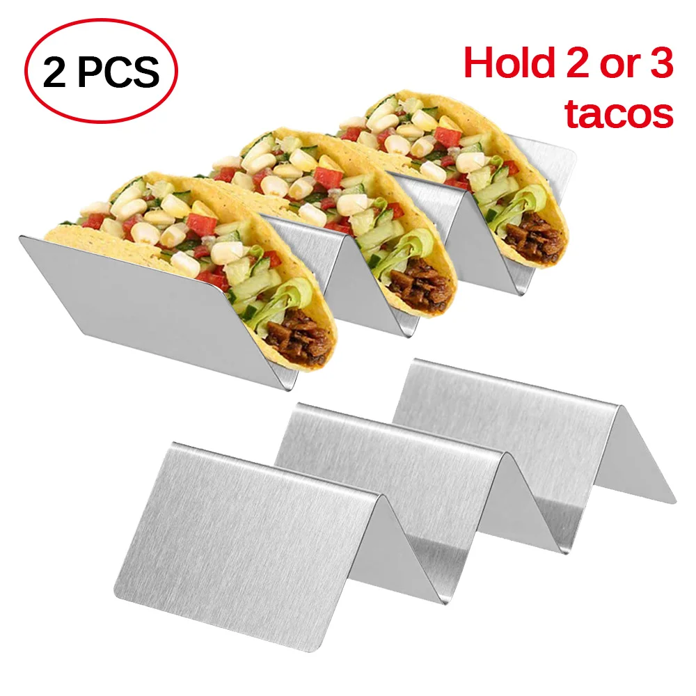 2Pcs Taco Holder Stand Pack Stainless Steel Tray for Oven Soft Or Hard Tacos 2020 Multifunctional |
