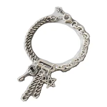 Чистое Серебро S925 Серебряные Ювелирные Изделия Звезда ключ кулон звено цепи 925 браслет(YRT