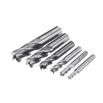 

6pcs 3/16-5/8 Inch Imperial Milling Cutter Set High Speed Steel CNC Milling Bit Spiral End Mill Milling Cutter For Wood Woodwork