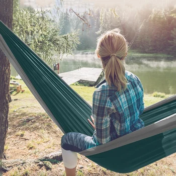 

1-2 Person Parachute Fabric Camping/garden Hammock Portable Outdoor Furniture Hanging Bed Garden Sports Home Travel Swing