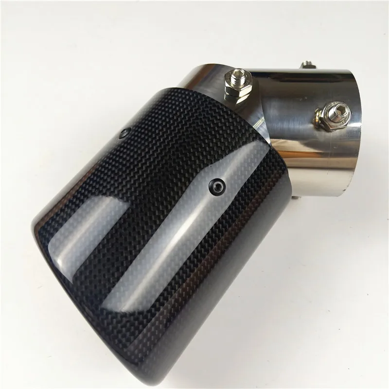 

1 Piece Adjustable direction Glossy Carbon Exhaust Pipes For Rear Diffuser Muffler Tips Tail End Universal Stainless steel