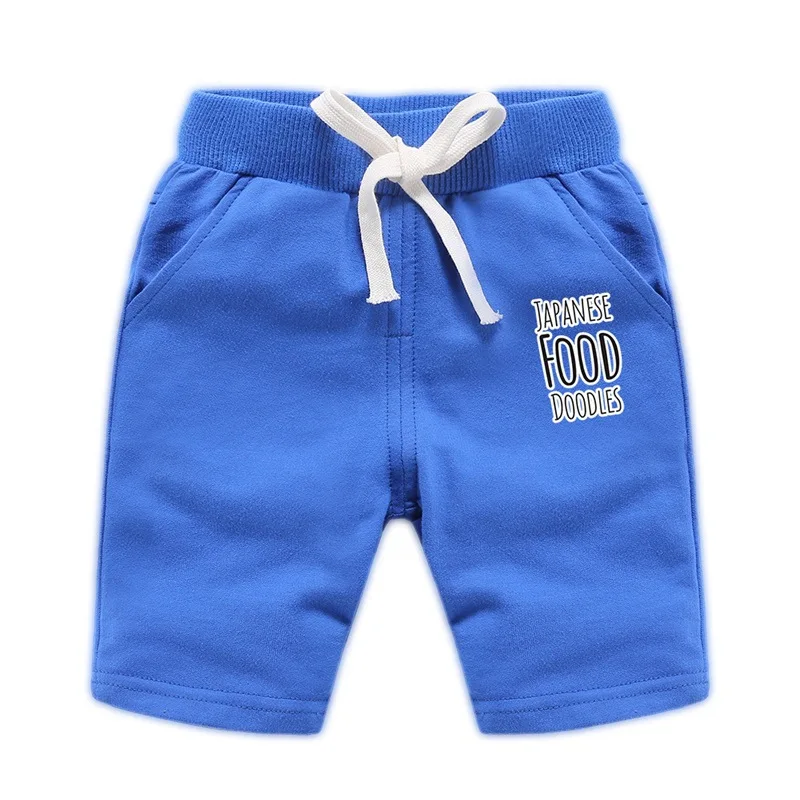 Шорты их чистого хлопка для мальчиков, летние тонкие детские бермуды с рисунком суши, детские штаны, шорты для маленьких мальчиков